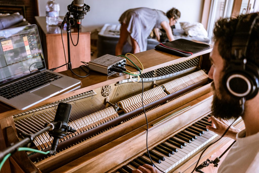 Benjamin Geyer plays and records piano music at RULA's Cage Conservatory of Music