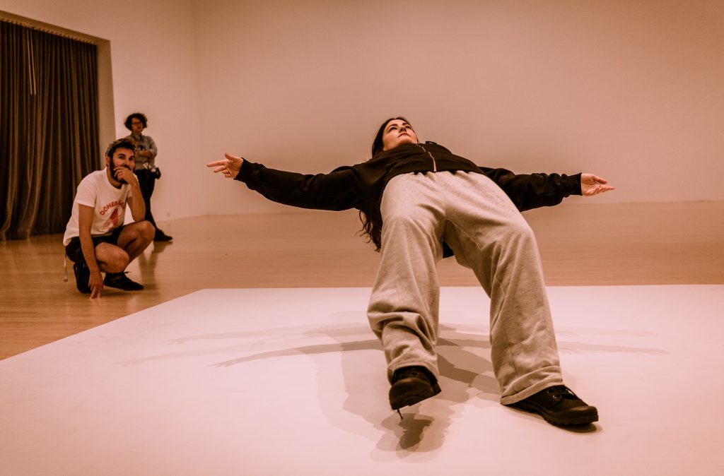  Benjamin Geyer viewing  Xu Zhen's In Just a Blink of an Eye at the Museum of Contemporary Art, Los Angeles