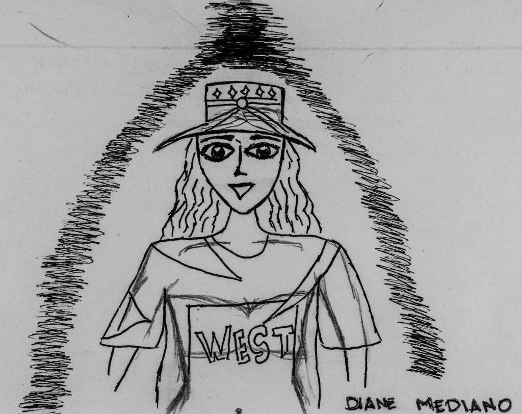 pen and ink drawing of Art 110 sage Safiya