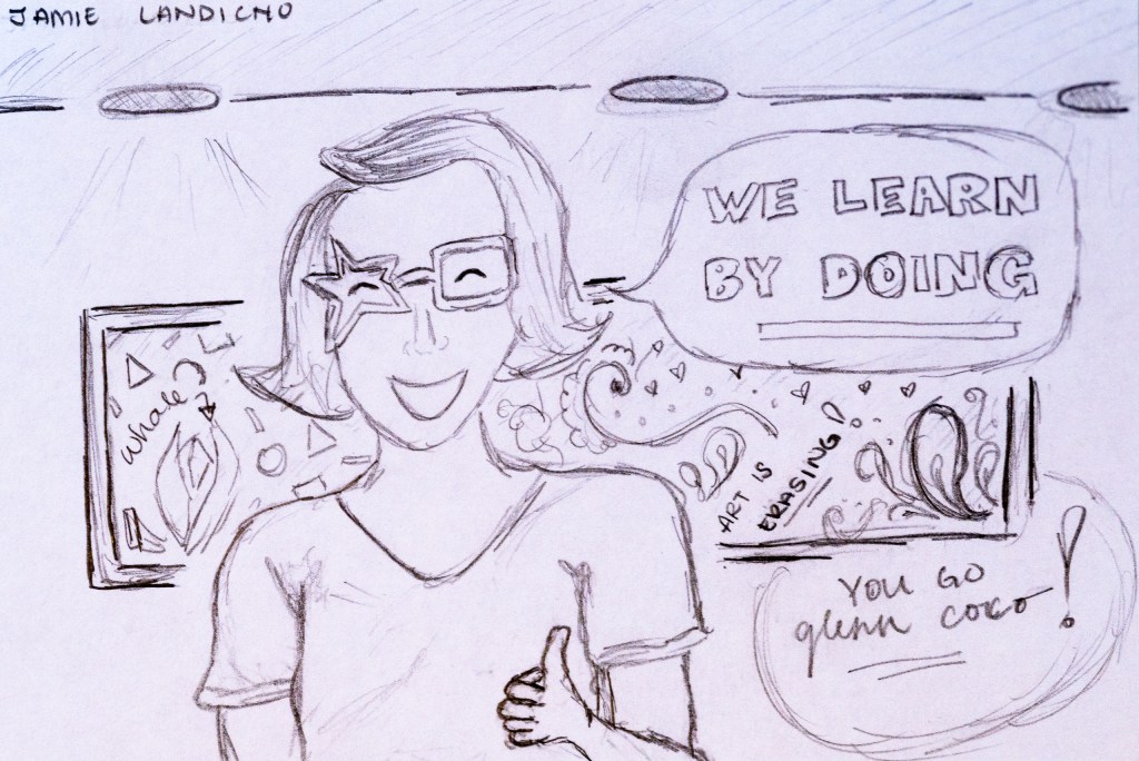 drawing of a student ID card