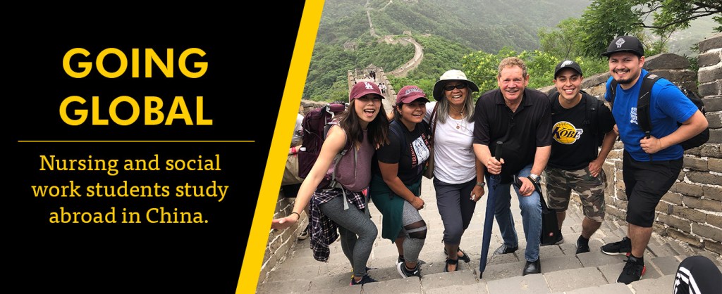 banner showing nursing students studying abroad.