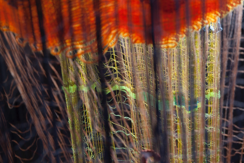photo of a woven artwork from Dawn Ertle's exhibition "Radius of Action"