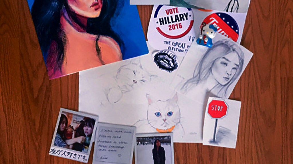 photo of a collage of visual art elements and cultural ephemera