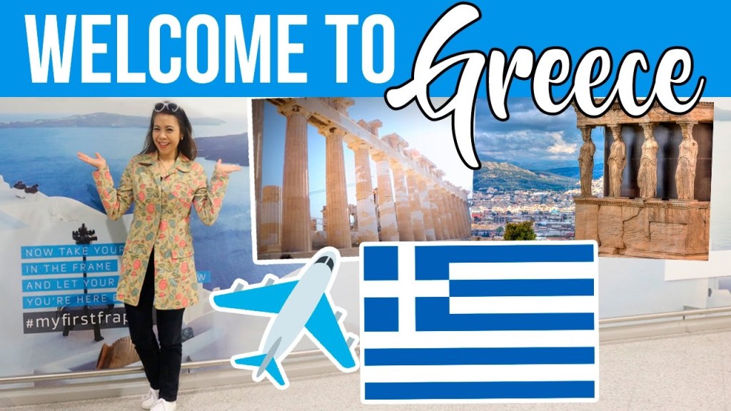 travel images with text "Welcome to Greece"