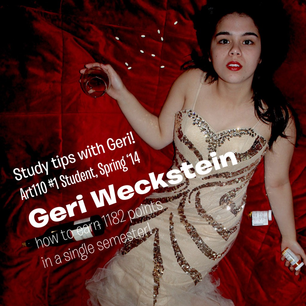 photo of Geri Weckstein imagining her demise surrounded by alcohol and pills