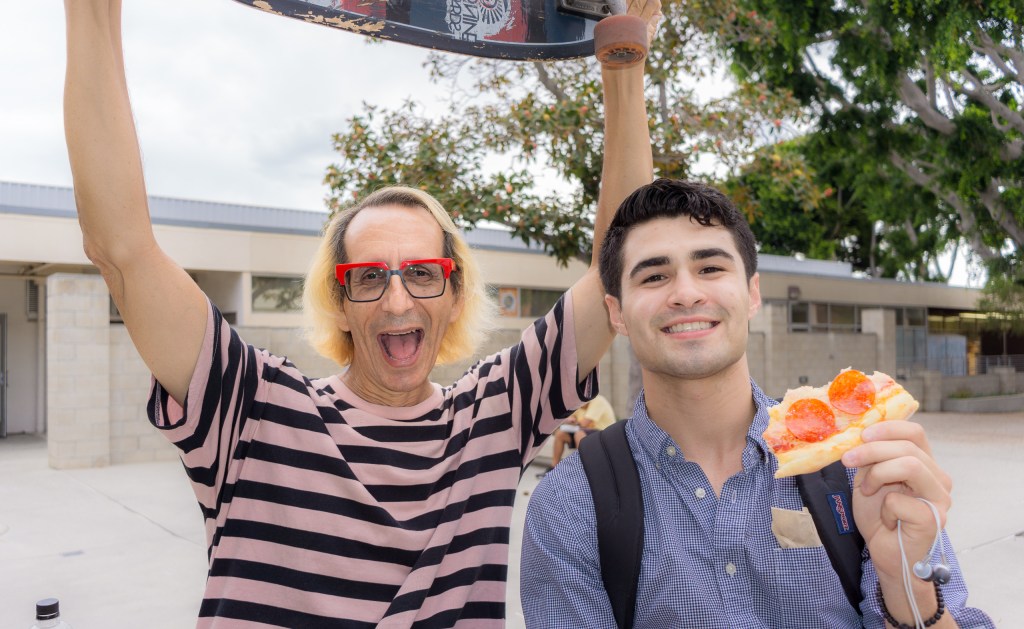 Glenn Zucman and Armando de la Mora in the School of Art, Art Gallery Courtyard at Long Beach State University
