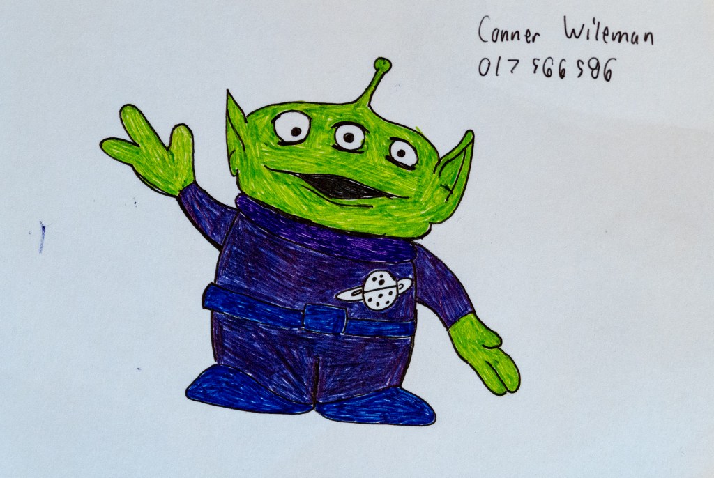 drawing of a student ID card