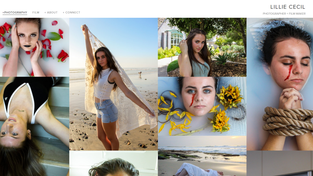 screen cap of Lillie Cecil's home page