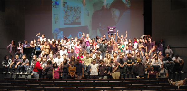 CSULB Art110 Students on the stage in UT-108