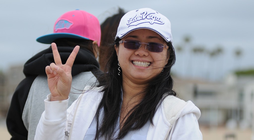students at Seal Beach Pier