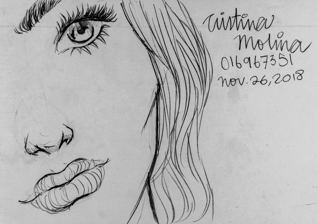 pencil sketch of Art 110 sage Rebekah