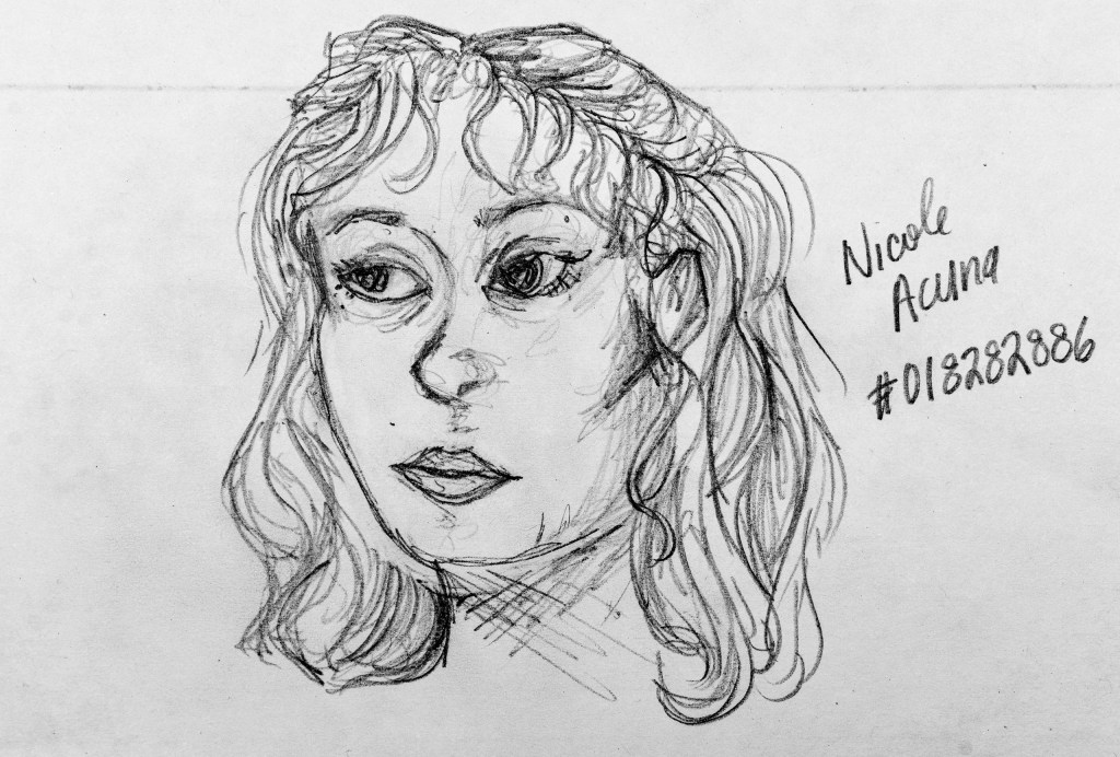 pencil drawing of Art 110's fictitious sage "Miumiu"