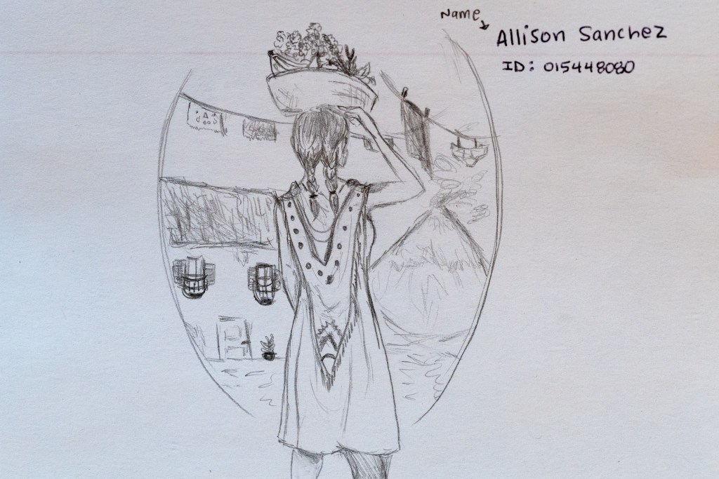 drawing of a student ID card