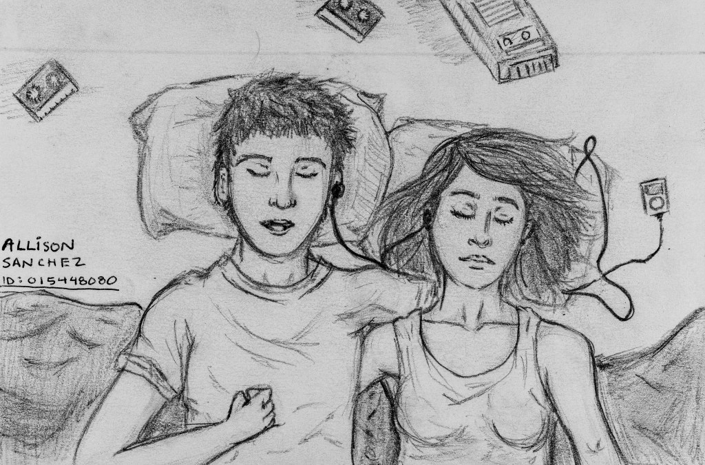 pencil drawing of Art 110 sages Don and Dawn