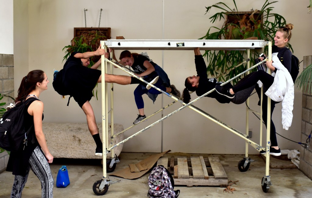 Toria Painter, Nathan Moreno, Kathryn Giometti, Makenna LaFortune & Antonella Redekosky in the CSULB School of Art, Art Gallery Courtyard, Spring 2017