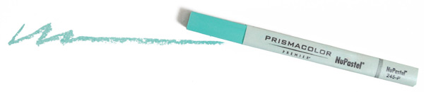 Image of a Prismacolor Nupastel stick and a sample line